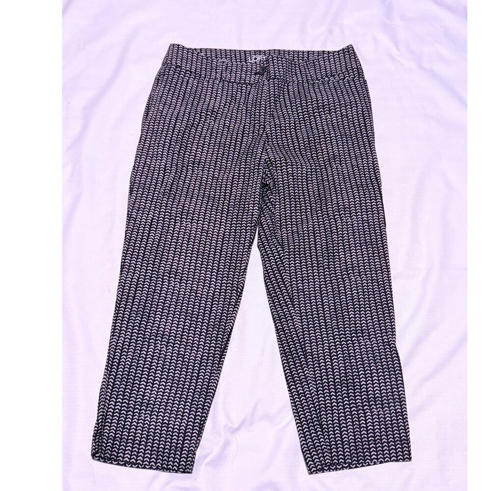 Ann Taylor loft Outlet Black White Pants 8 Curvy Crop